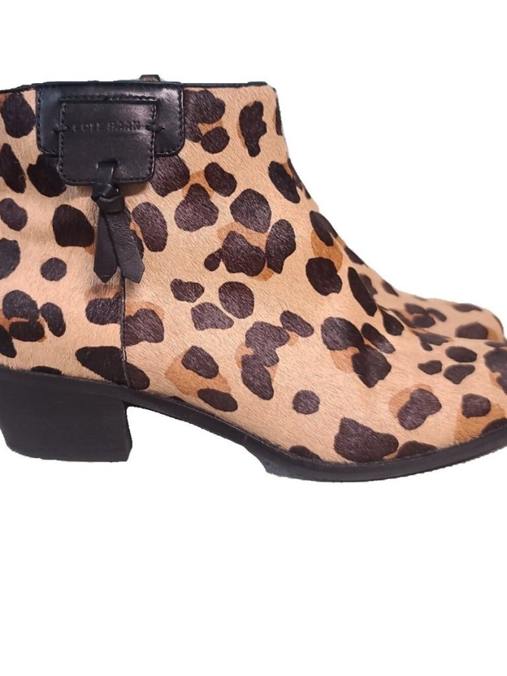 Colw Haan Cole Joanna Haircalf Booties Ankle Boots Size 9.5 Tan GUC